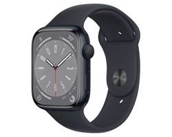 Apple Watch Series 8 Aluminum Case Midnight 45mm with Midnight S/M Sport Band