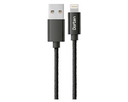 Кабель USB Dorten Lightning to USB cable: Leather Series 1 м Black