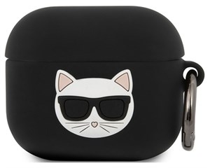 Чехол Karl Lagerfeld Silicone Case With Ring Choupette Black для зарядного кейса AirPods 3