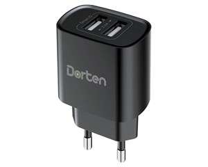 Зарядное устройство сетевое Dorten 2-Port USB Smart ID Wall Quick Charger 12W 2.4A Black