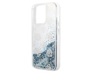 Панель-накладка Guess Liquid Glitter Peony Hard Blue для iPhone 13 Pro
