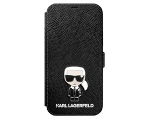 Чехол Karl Lagerfeld PU Saffiano Ikonik Karl Booktype Black для iPhone 12 Pro Max