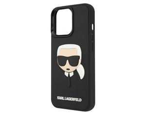 Панель-накладка Karl Lagerfeld 3D Rubber Karl's Head Hard Black для iPhone 14 Pro