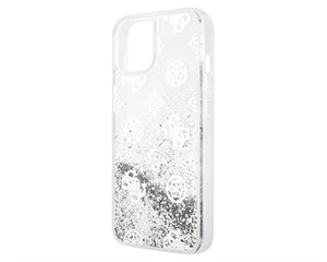 Панель-накладка Guess Liquid Glitter Peony Hard Silver для iPhone 13