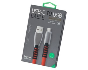 Кабель USB Dorten USB Type-C to USB Cable Flat Series 1 м Red