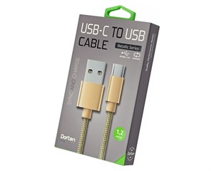 Кабель USB Dorten USB-C to USB Cable Metallic Series 1,2 м Gold