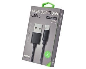 Кабель USB Dorten Micro USB to USB Cable Metallic Series 2 м Black