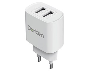 Зарядное устройство сетевое Dorten 2-Port USB Smart ID Wall Quick Charger 12W 2.4A White