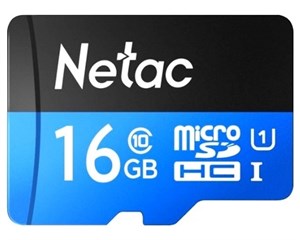 Карта памяти Netac MicroSDHC P500 Standard U1/C10 16Gb + адаптер