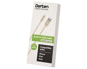 Кабель USB Dorten Metallic Lightning to USB Cable 1,2 м Gold