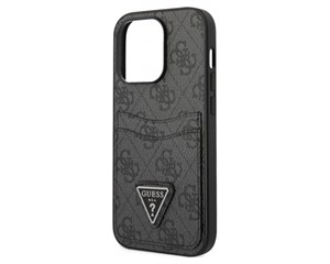 Панель-накладка Guess PU 4G Double Cardslot Metal Logo Hard Black для iPhone 14 Pro Max