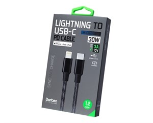 Кабель USB Dorten USB Type-C to Lightning Cable Metallic Series 1,2 м Black