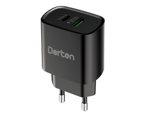 Зарядное устройство сетевое Dorten Dual USB Wall Quick Charger PD3.0+QC3.0 20W 3A Black