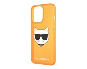Панель-накладка Karl Lagerfeld FLUO Choupette Hard Transparent Orange для iPhone 13 Pro Max