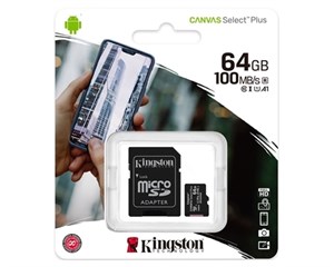 Карта памяти Kingston MicroSD Canvas Select Plus 64Gb + адаптер
