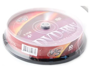 Диск VS DVD-RW 4.7Gb 4x 10шт Cake Box