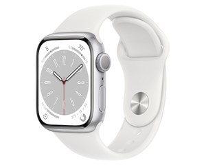 Watch Apple Watch Series 8 Aluminum Case Silver 41mm with White M/L Sport Band