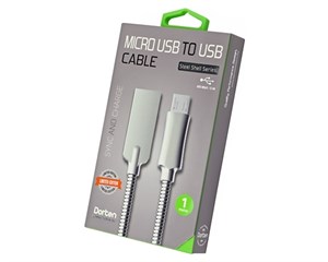 Кабель USB Dorten Micro USB to USB Cable Steel Shell Series 1 м Silver