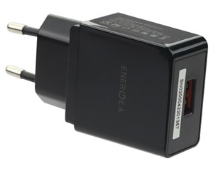 Зарядное устройство сетевое EnergEA Ampcharge USB QC3.0 18W Black