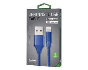 Кабель USB Dorten Lightning to USB Cable Canvas Series 1 м Blue для Apple Lightning