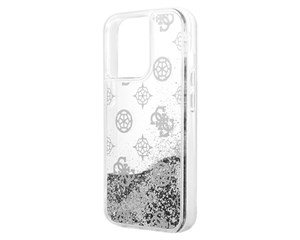 Панель-накладка Guess Liquid Glitter Peony Hard Silver для iPhone 13 Pro