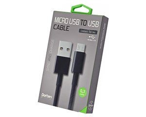 Кабель USB Dorten Micro USB to USB Cable Classic Series 0,3 м Black