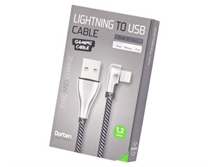 Кабель USB Dorten Lightning to USB Cable Angled Series 90° 1,2 м Silver
