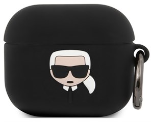 Чехол Karl Lagerfeld Silicone Case With Ring Karl Black для зарядного кейса AirPods 3