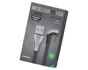 Кабель USB Dorten Micro USB to USB Cable Angled Series 360° 1,2 м Silver