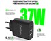 Зарядное устройство сетевое Dorten 3-Port USB Smart ID Wall Quick Charger QC4+/PD3.0+ 37W 5.4A Black. Изображение 5.