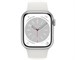 Apple Watch Series 8 Aluminum Case Silver 41mm with White M/L Sport Band. Изображение 2.