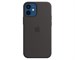 Панель-накладка Apple Silicone Case with MagSafe Black для iPhone 12 mini. Изображение 1.