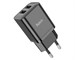 Зарядное устройство сетевое HOCO N25 Maker Dual USB Port Safe Charger 12W Black. Изображение 1.