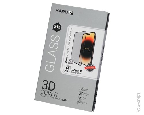 Стекло защитное Hardiz 3D Cover Premium Tempered Glass Black Frame для Apple iPhone 14 Pro. Изображение 1.