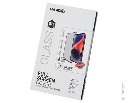 Стекло защитное Hardiz Full Screen Cover Premium Tempered Glass Black Frame для Apple iPhone 14/13 Pro. Изображение 1.