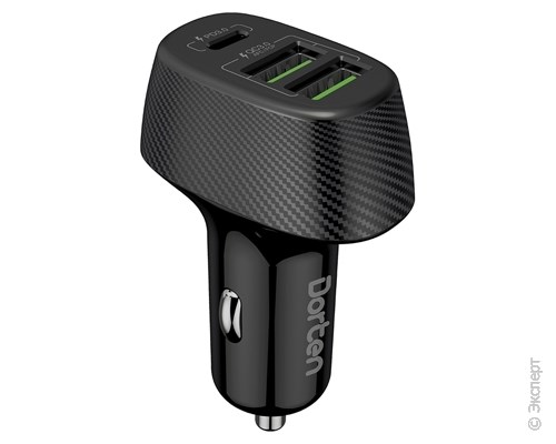 Зарядное устройство USB автомобильное Dorten Car Quick Charger 3-Port USB Smart ID 42W Black. Изображение 1.