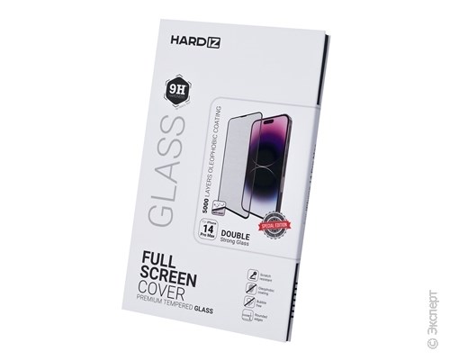 Стекло защитное Hardiz Full Screen Cover Premium Glass Black Frame для Apple iPhone 14 Pro Max. Изображение 1.