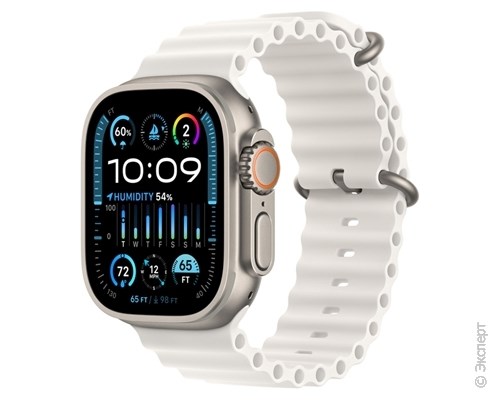 Apple Watch Ultra 2 Titanium Case GPS + Cellular 49mm with White Ocean Band. Изображение 1.