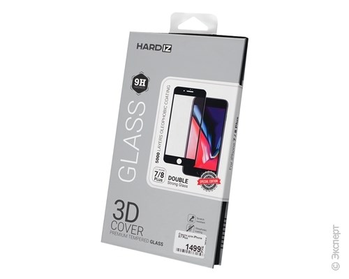 Стекло защитное Hardiz 3D Cover Premium Glass Black Frame для Apple iPhone 8/7 Plus. Изображение 1.