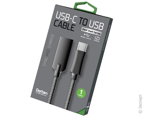 Кабель USB Dorten USB-C to USB Cable Steel Series 1 м Black. Изображение 8.
