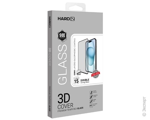 Стекло защитное Hardiz 3D Cover Premium Tempered Glass для iPhone 15 Black Frame. Изображение 10.