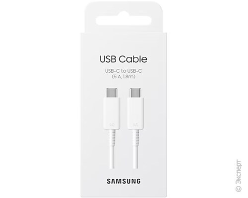 Кабель USB Samsung EP-DX510JWEGEU USB Type-C - USB Type-C 1,8 м White. Изображение 4.