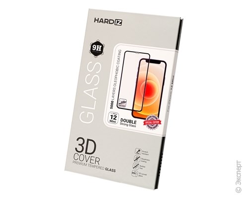 Стекло защитное Hardiz 3D Cover Premium Glass Black Frame для iPhone 12 mini. Изображение 1.