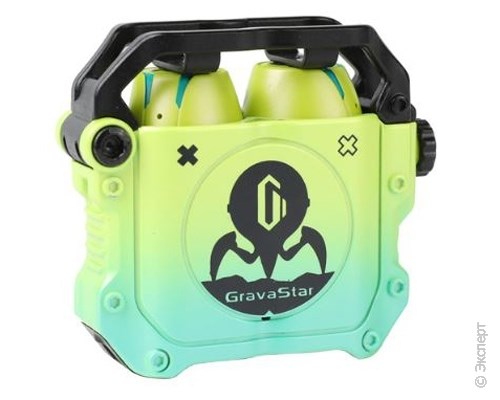 Беспроводные наушники с микрофоном GravaStar Sirius Neon Green. Изображение 2.