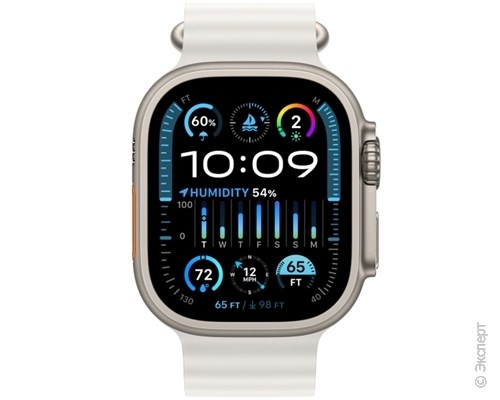Apple Watch Ultra 2 Titanium Case GPS + Cellular 49mm with White Ocean Band. Изображение 2.