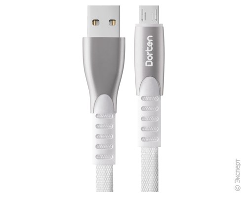 Кабель USB Dorten Micro USB to USB Cable Flat Series 1m White. Изображение 1.