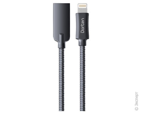 Кабель USB Dorten Lightning to USB Cable Steel Shell Series 1 м Black. Изображение 1.