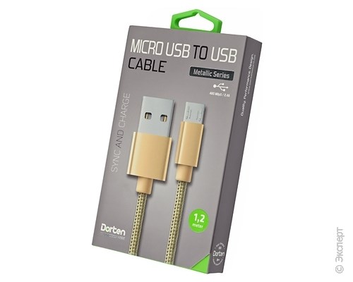 Кабель USB Dorten Micro USB to USB Cable Metallic Series 1,2 м Gold. Изображение 1.