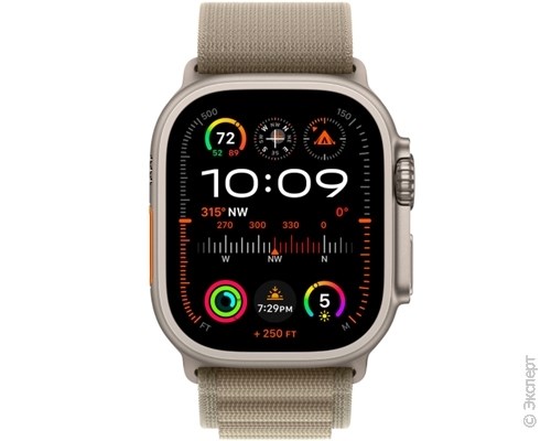 Apple Watch Ultra 2 Titanium Case GPS + Cellular 49mm with Olive Alpine Loop L. Изображение 2.