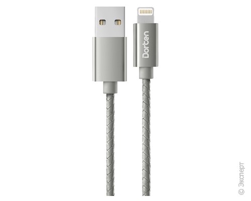 Кабель USB Dorten Lightning to USB Cable Leather Series 1 м Gray. Изображение 1.